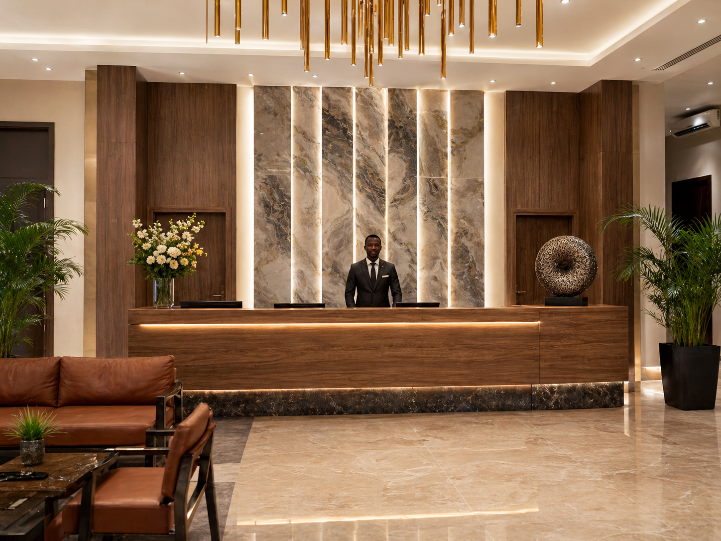 Hall d'accueil de Two Seasons Hotel, Bangui